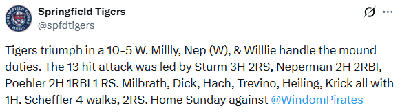 Lamberton Result Tweet